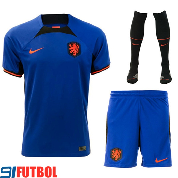 Camisetas De Futbol Países Bajos Segunda (Cortos + Pantalones) 2022/2023