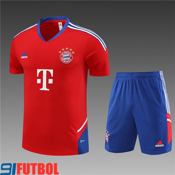 Camiseta Entrenamiento + Cortos Bayern Munich Ninos Rojo 2023/2024