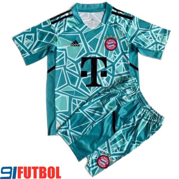 Camisetas De Futbol Bayern Munich Ninos Portero Azul 2022/2023