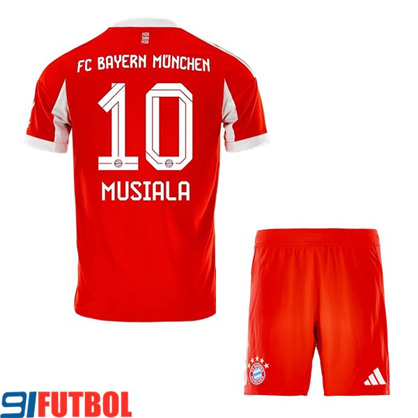 Camisetas De Futbol Bayern Munich (MUSIALA #10) Ninos 2025/2026 Primera