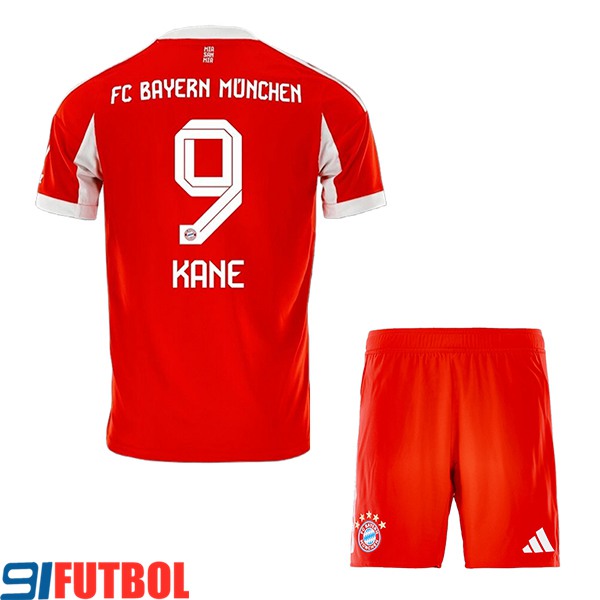 Camisetas De Futbol Bayern Munich (KANE #9) Ninos 2025/2026 Primera