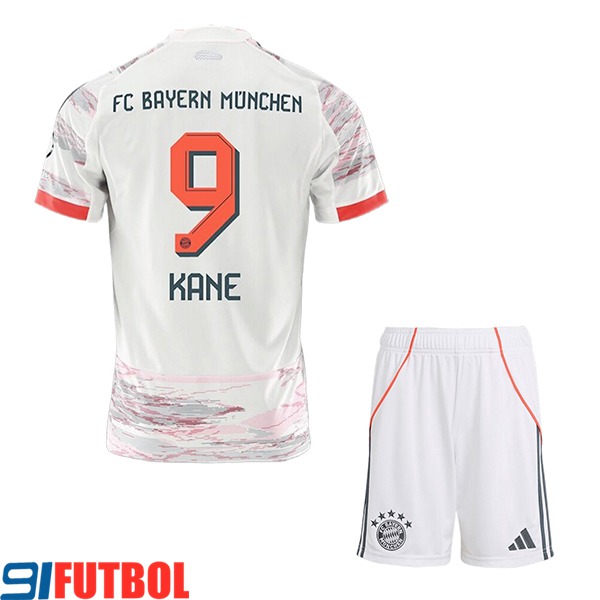 Camisetas De Futbol Bayern Munich (KANE #9) Ninos 2025/2026 Segunda