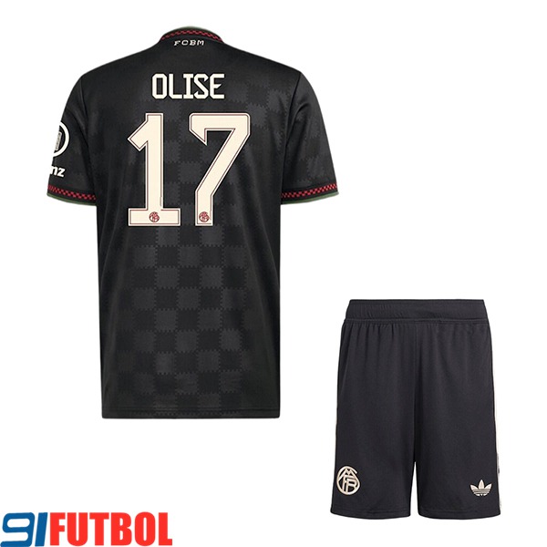 Camisetas De Futbol Bayern Munich (OLISE #17) Ninos 2025/2026 Champions League