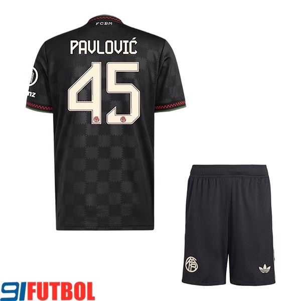 Camisetas De Futbol Bayern Munich (PAVLOVIC #45) Ninos 2025/2026 Champions League